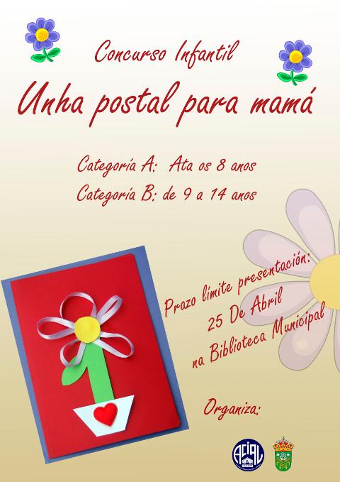 Acial e o Concello de Lourenzá organizan un concurso infantil de postais para celebrar o día da nai. O prazo de presentación remata o 25 de abril. 