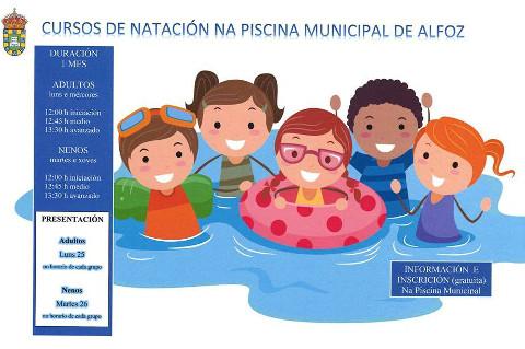 Durante un mes a piscina municipal de Alfoz acolle cursos de natación para nen@s e adultos. 